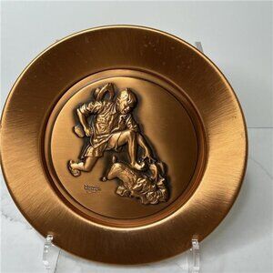 Hamilton Collection Norman Rockwell Copper Collector Plate THE THIEF 1979